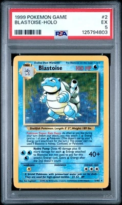 1999 Pokemon Game Base Set Unlimited #2 Blastoise Holo PSA 5 EX NEWLY GRADED! - Image 1 of 2