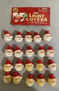 20 Vintage Plastic Santa Head Mini Christmas Tree String Light Covers (Tote3X) - Picture 1 of 6