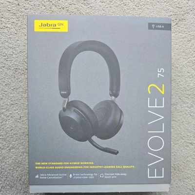 Jabra Evolve2 75 Headband Headsets - Black (27599-999-999) RRP £260 - Image 1 of 4