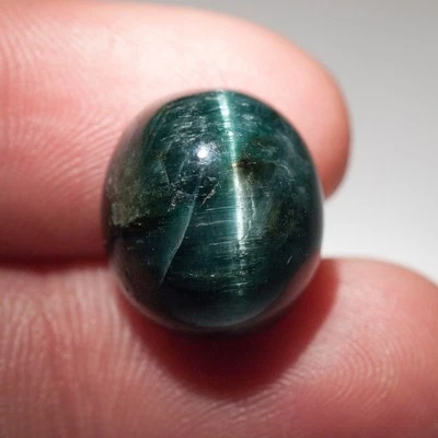 SHOLA Echt 13,62 Ct Natürlicher Katzenauge Indigolith aus Brasilien - Bild 1 von 3