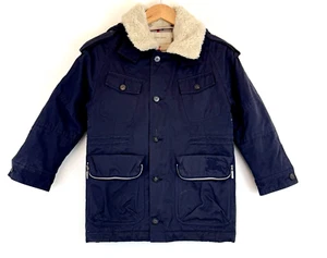 Burberry Blue Winter Coat Jacket Removable Hood Quilted Liner Luxury Unisex 8Y - Picture 1 of 14