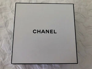 Chanel Square Empty White & Black Gift Box Authentic Approx: 8.5” x 8.5” x 4" - Picture 1 of 9