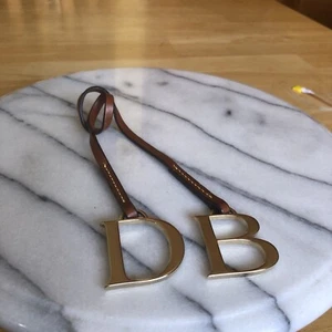 Dooney and Bourke “DB” Goldtone INITIAL CHARM Hangtag NWOT - Picture 1 of 5