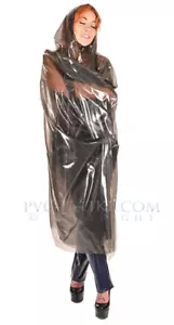Cape PVC Regencape Schwarz Poncho Raincoat Regenmantel Trenchcoat Latex Mantel - Bild 1 von 3