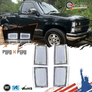For 88-93 C K 1500 Suburban Blazer Clear White LED Side Marker Upper & Lower Set - Picture 1 of 11