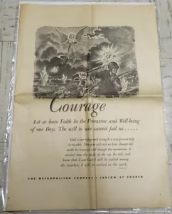 Póster Coraje Día D Segunda Guerra Mundial Dayton Ohio Dayton Daily News Metropolitan 6/6/1944 - Imagen 1 de 1