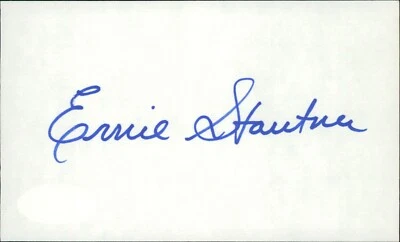 Ernie Stautner Pittsburgh Steelers Signed 3x5 Index Card JSA Authenticated - Image 1 of 3