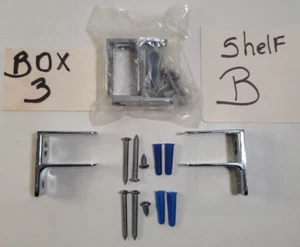 4- Commercial Bathroom 1 Ear Bracket Cast Zinc for 1 " Panel Toilet Stall Chrome - Picture 1 of 9