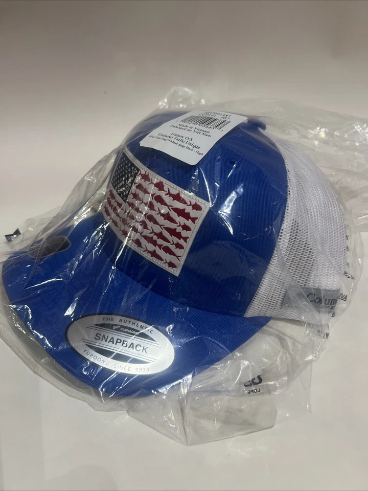 Columbia Pfg USA Fish Flag Mesh Snapback Cap