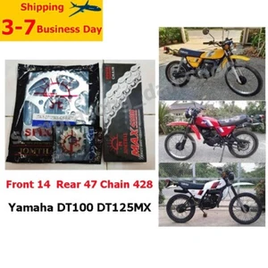 Yamaha DT100 DT125MX Heavy Duty 428 Chain Sprocket Kit Front 14 Rear 47 Quality - Picture 1 of 3