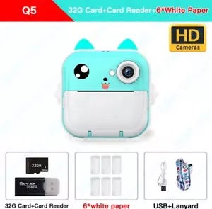 New Kids Digital Print Camera w Thermal Paper 6 Rolls Video HD Blue Gift Child - Picture 1 of 6