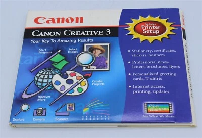 Canon Creative 3 (CD-ROM 1997) For Windows 95, 98 and 3.1 Vintage Retro Software - Image 1 of 3