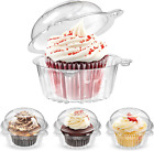 50 Pack Cupcake Boxes Cupcake Containers Individual, Clear Plastic Single Muffin