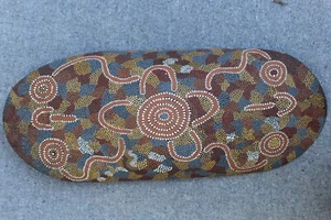 Old Australian Aboriginal Coolamon - decorated - Picture 1 of 6