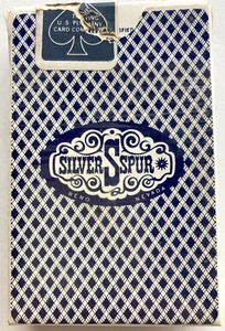 Mazo de cartas vintage raro de spur plateado de casino de Las Vegas - AZUL - Imagen 1 de 10