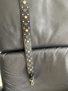 Schultergurt Leder ,schwarz , mit Gold- Siber Applikation (Riemen) Maje Neu! - Bild 1 von 5