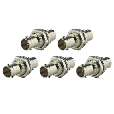5-Pack BNC Female to BNC Female Bulkhead 75Ohm 3G HD SDI Cable Connector Adapter - Image 1 of 4