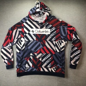 Columbia Lightweight Pullover Hoodie Mens XL Red White Blue Logo - Picture 1 of 7