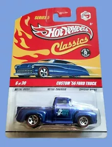 2009 Hot Wheels Custom '56 Ford Truck Classics Series 5 6/30 BLUE 1:64 RL5SP MT! - Picture 1 of 12