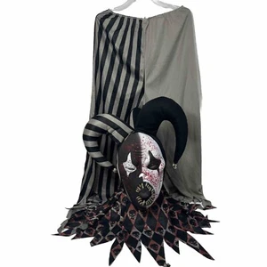 Costume pagliaccio giullare intrecciato bambini grande pantaloni poggiatesta maschera horror Halloween - Foto 1 di 7