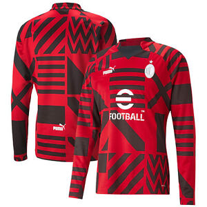 AC Milan Football Puma Pre Match Sweatshirt - Red - Mens