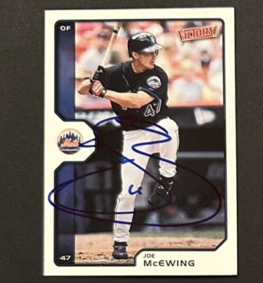 JOE McEWING SIGNED 2002 Upper Deck Victory #399 METS CARD ~ AUTHENTIC - Image 1 of 2