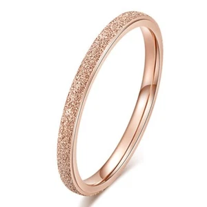 18 Karat Roségold ultrafeiner Schwanzring Titan Stahl Damen Hochzeitsband Größe 3-13 - Bild 1 von 7
