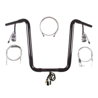 Kit de barra de suspensión de mono precableada negra estrecha de 16" 1 1/4" Harley Softail 2007-2010 Foto 1 de 2