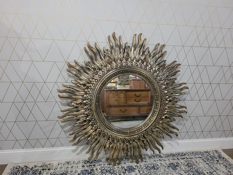 Vintage Syroco Sunburst Mirror MCM Cover