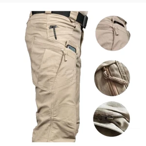 Mens Cargo Pants Work Combat Pants Outdoor Hiking Waterproof Trousers Tactical - Picture 1 of 25
