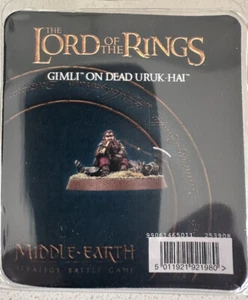Juego de diorama de metal Gimli The Dwarf on Dead Uruk-Hai fuera de imprenta taller Lord anillos - Imagen 1 de 3