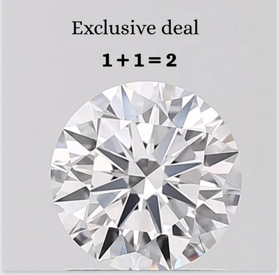 2Pcs IGI Certified Lab Grown CVD Diamond ROUND 2.00tcw D Color VS2 Clarity Stone - Image 1 of 4