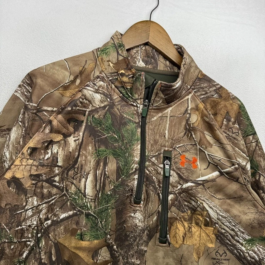 Under Armour Cuarto Cremallera Para Hombre XL Marrón Verde Camuflaje Realtree Caza Por Todas Partes Foto 1 de 4