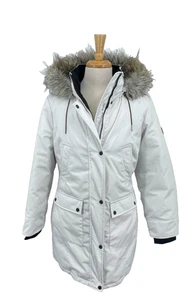 Andrew Marc Women's Snorkel Parka Jacket with Faux Fur Trimmed Hood White Large - Picture 1 of 24