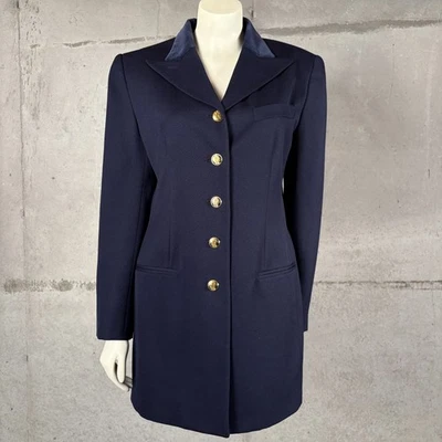 Vintage Lauren Ralph Lauren Women's Blazer Sz 8 Velvet Collar Made in USA - Image 1 of 4