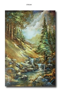 Landscape art M. ang original painting home interior decor quiet soft relaxing - Picture 1 of 6