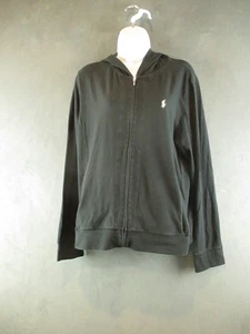 Ralph Lauren Hoodie Womens XL Black Full Zip Hooded Jacket Lightweight Polo Pony - Picture 1 of 9