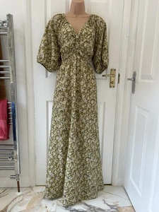 GREEN FLORAL SUMMER HOLIDAY/BEACH/PARTY MAXI THROW DRESS by NEXT size 18 - Picture 1 of 6