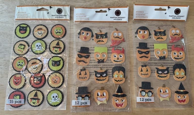 3 pegatinas vintage nuevas 2010 Martha Stewart vacaciones Halloween calabazas 39 en total Foto 1 de 4