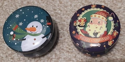 Set of 2 Metal Christmas Tea Light Holders Candle Making Tins  Brand New. - Image 1 of 2
