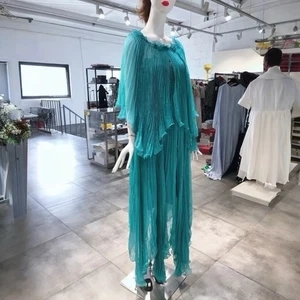 ALBERTA FERRETTI Romantic Teal Maxi Dress IT40 NWT - Picture 1 of 8