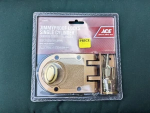 ACE Single Cylinder Jimmy Proof Deadbolt Key Cylinder Jimmyproof Lock Keys MIB - Picture 1 of 3