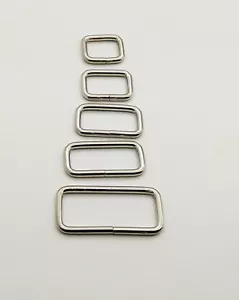 Anillo de bucle rectangular de metal cromado hebilla para hacer bolsas correas WEBBING ARTESANÍA - Imagen 1 de 1