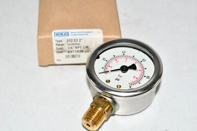 NUEVO WIKA 212.53 Manómetro, 0-100 PSI, Dial 2'' 4311931 Foto 1 de 4