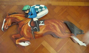 Large vintage fair ground advertising horse and jockey - Picture 1 of 20