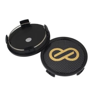 4x 74 mm Enkei Black Grey Golden Logo Alloy Wheel Center Caps Hub Caps Rim Caps - Picture 1 of 2