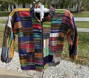 Patchwork Design Colorful Zip Jacket Size 2 - Picture 1 of 11