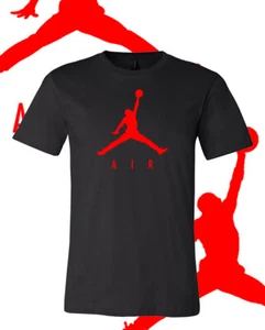 Men's Basketball AIR RED MJ Sports T-Shirt Tee Fast Ship!! - Picture 1 of 3