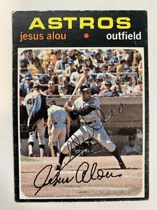 JESUS ALOU 1971 TOPPS SIGNED AUTOGRAPHED CARD #716 HI# HOUSTON ASTROS - Picture 1 of 2