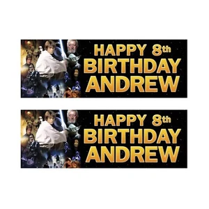 2 x Personalised Star Wars Birthday Banners - any age/name - Picture 1 of 1
